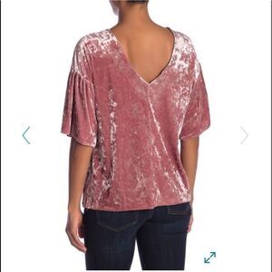 B Collection Bobeau Emma Flutter Sleeve Velour Top